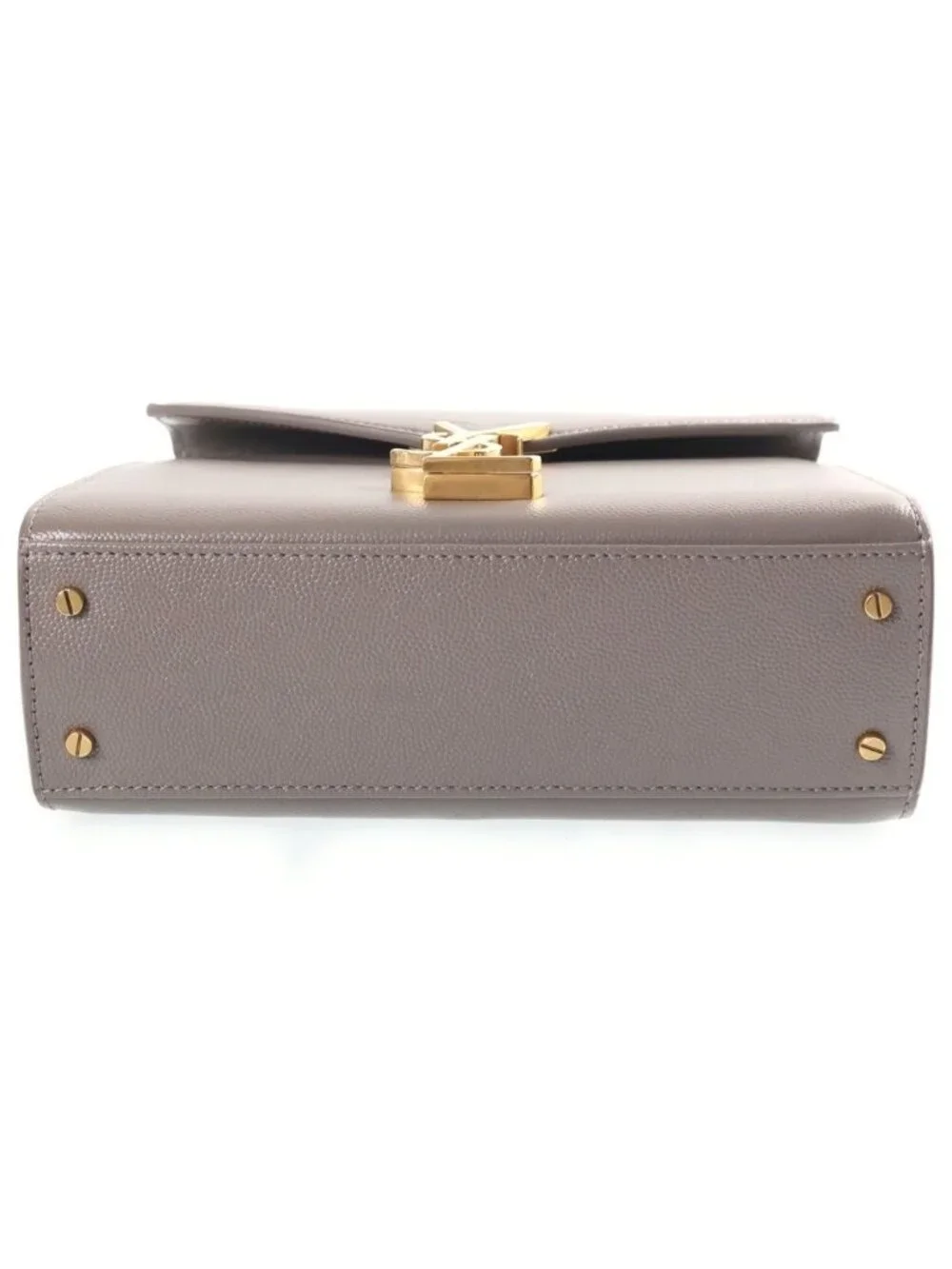 Saint Laurent Paris Cassandra Top Handle 2-Way Shoulder Bag Leather Gray
